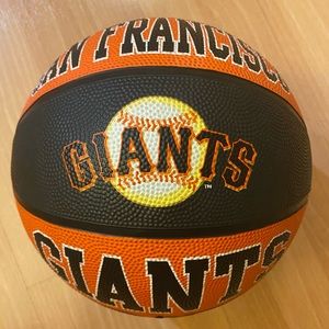 Giant logo normal sized basketball